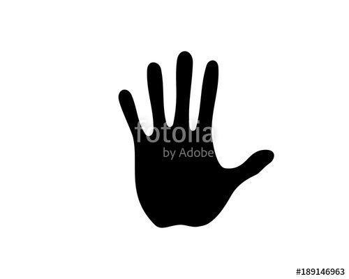 500x400 Black Five Fingers Hands Illustration Silhouette Logo Symbol