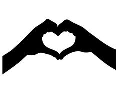 235x187 Silhouette Hand Shaped Heart Rubber Stamp Hands And Fingers Making