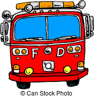 187x194 Silhouette Of Fire Engine Or Truck With Blaring Sirens, Clipart