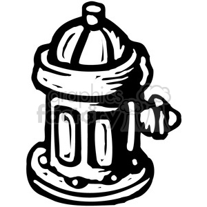 300x300 Royalty Free Black And White Fire Hydrant 385045 Vector Clip Art
