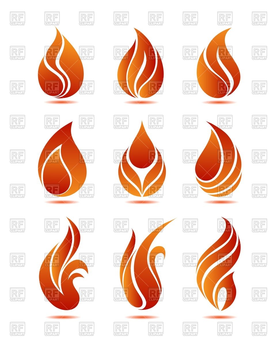 972x1200 Silhouette Of Red Fire Royalty Free Vector Clip Art Image