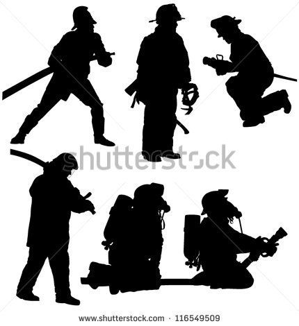 430x470 Firefighter Silhouette On White Background Fire