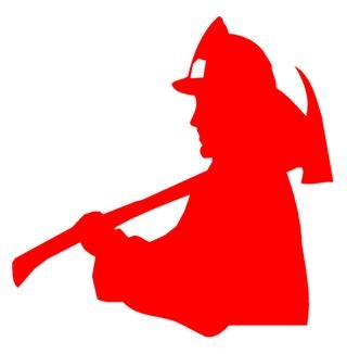 320x326 Fireman Silhouette 1 Decal Sticker