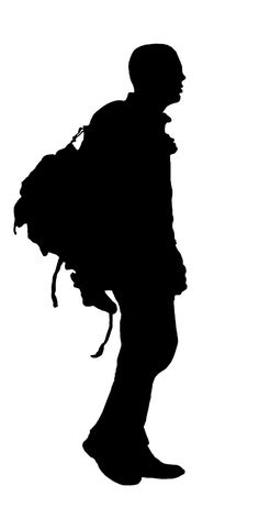 236x482 Young Man Silhoette Young Man With Backpack Silhouette Invite