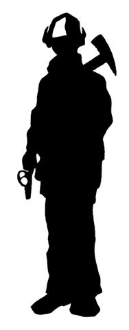129x330 Fireman Silhouette 3 Decal Sticker