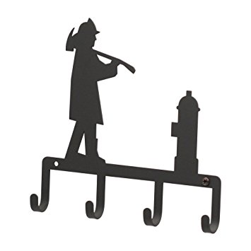 355x355 Kh 15 Fireman Silhouette Black Metal Key Holder Baby