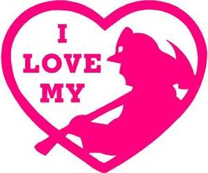 300x249 Pink Vinyl Decal I Love My Firefighter In Heart Fire Fighter Fun