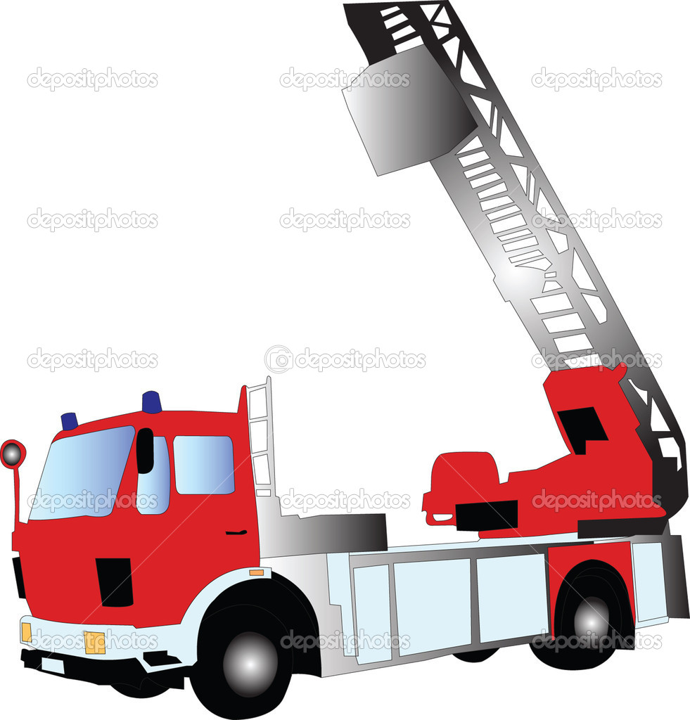 981x1024 Fire Truck Silhouette Vector