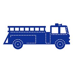 236x236 Large Size Firetruck Personalized Vinyl Wall Decal. Flames Font