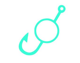 340x270 Fish Hook Monogram Frame Silhouette Svg Dxf File Instant Download