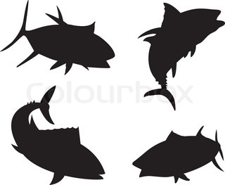 320x263 Yelow Tail Fish In The Bue Water With Bubbles Stock Vector