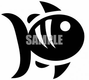 300x271 Clipart Of A Tropical Fish Silhouette
