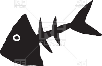 400x259 Drawn Skeleton Of Fish Royalty Free Vector Clip Art Image