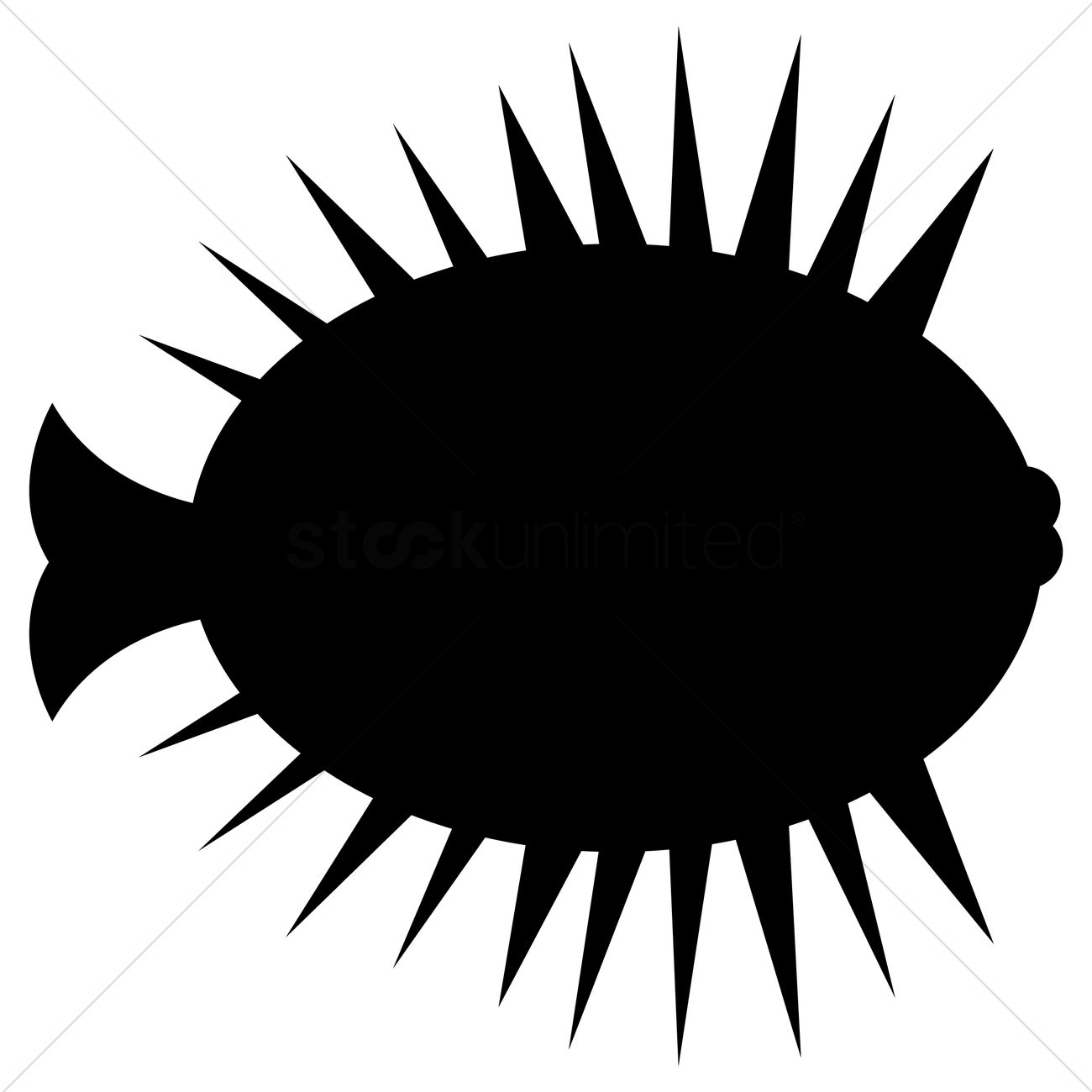 1300x1300 Silhouette Of Porcupine Fish Vector Image