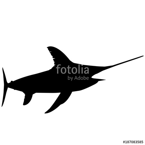 500x500 Sword Fish Silhouette Vector Graphics Stock Image And Royalty