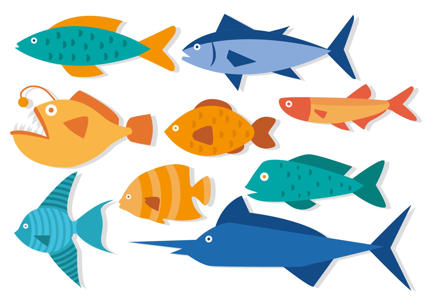 1400x980 Fish Free Vector Art