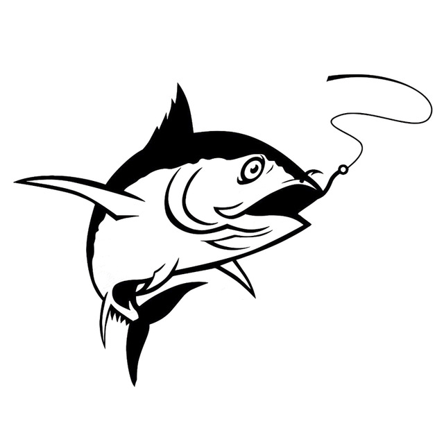 640x640 16.6cm12.4cm Interesting Fishing Silhouette Car Sticker Vinyl