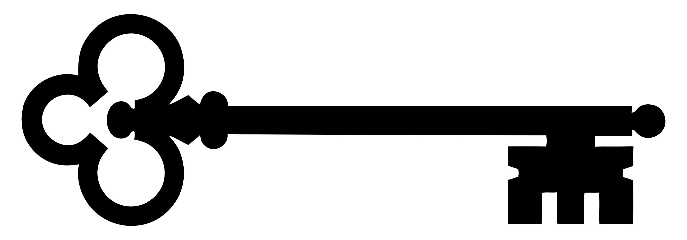 2731x957 Skeleton Key Silhouette Clipart