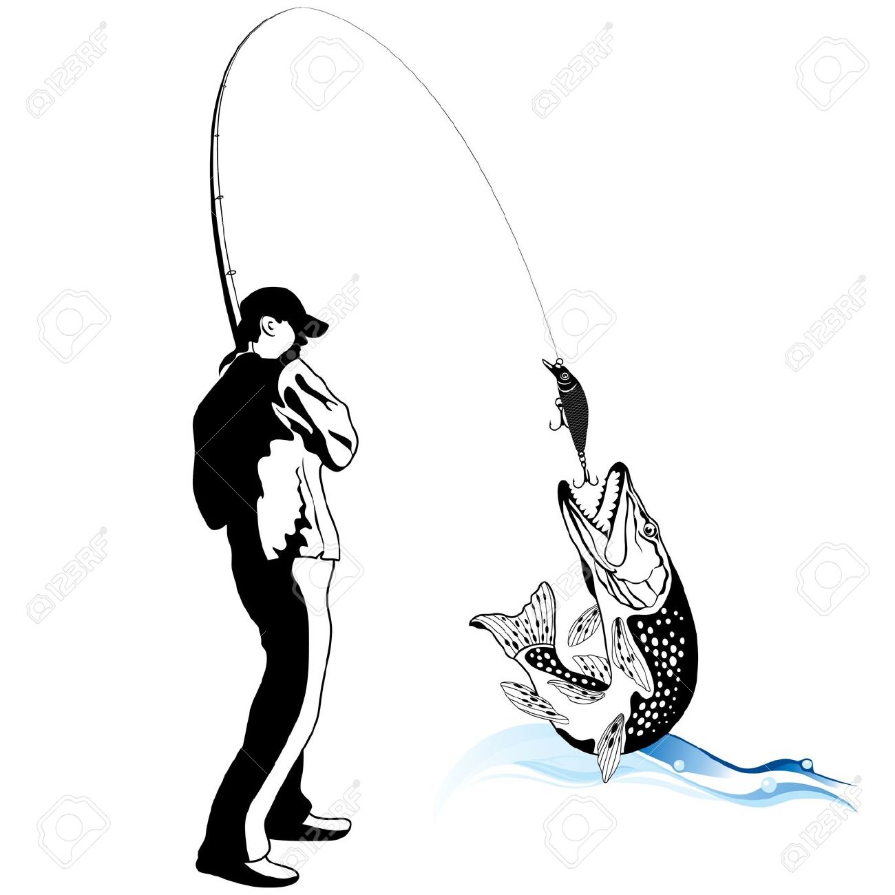 1300x1300 Fisherman Clipart Caught