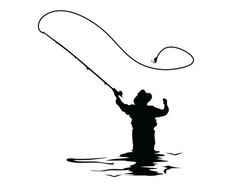 474x379 Fly Fisherman Silhouette