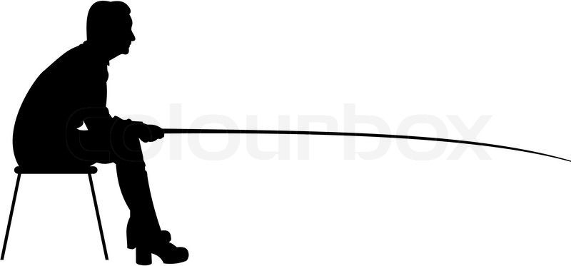 Fisherman Silhouette Vector