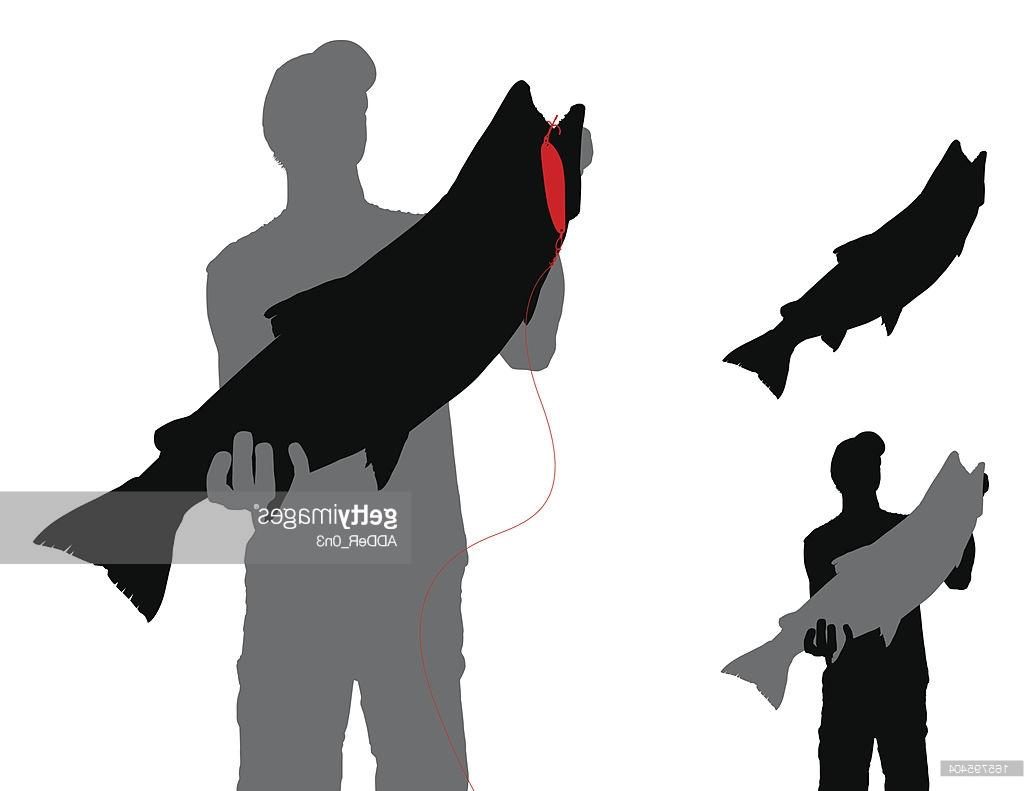 1024x791 Best 15 Trout With Lure And Fisherman Silhouette Vector Drawing