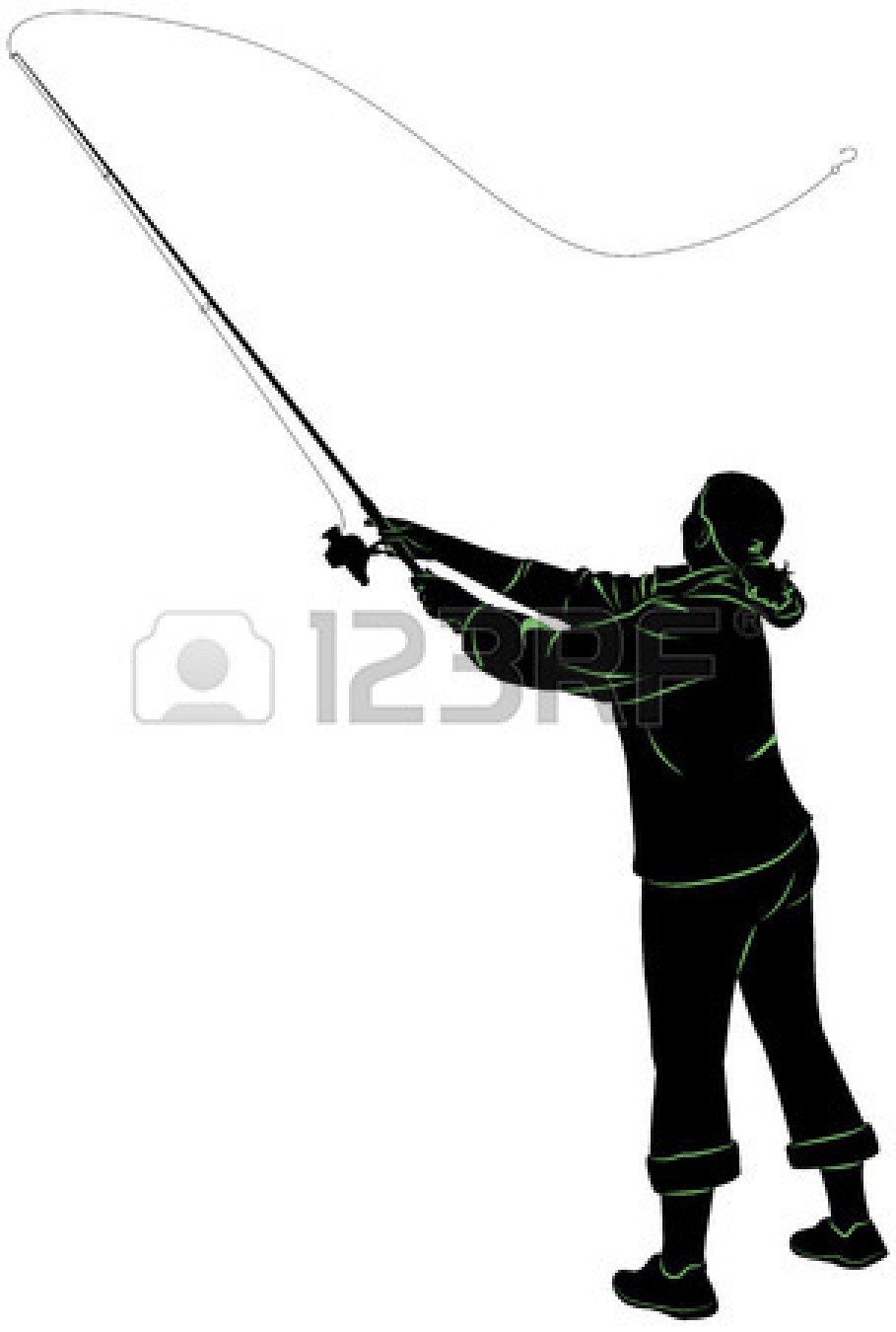 909x1350 Fishing Pole Clipart Silhouette