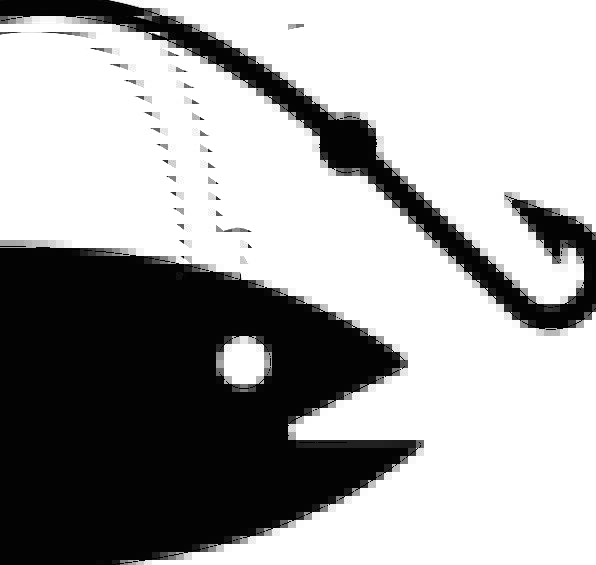 596x565 Fish, Angle, Peg, Symbol, Hook, Lure, Silhouette, Outline, Fishing