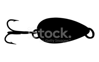 316x200 Fish Hook Silhouette Stock Vectors
