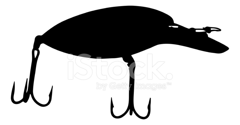 799x418 Fishing Lure Silhouette Stock Vector