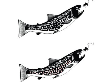 340x270 Trout Silhouette Etsy