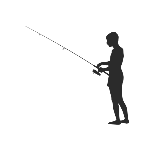 512x512 Silhouette Of Fisherman Fishing