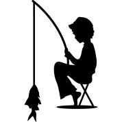 178x178 Boy Fishing Clipart Silhouette