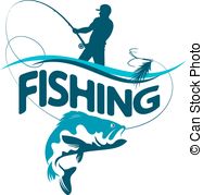 187x179 Silhouette Winter Fishing Rod And Fish On The Hook Vector Clipart