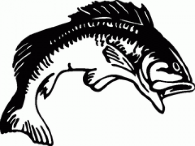 400x300 Bass Fishing Silhouette Clipart