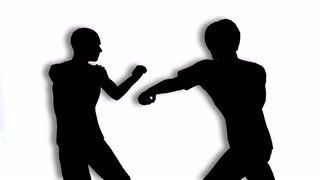 320x180 Two Men Fighting Silhouette Motion Background