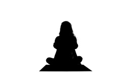 256x144 Silhouette Of Woman Doing Yoga Stock Video Footage 6353797