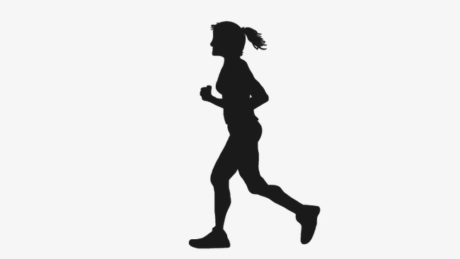 650x366 Fitness Girls Silhouettes, Running People, Vector Character Png