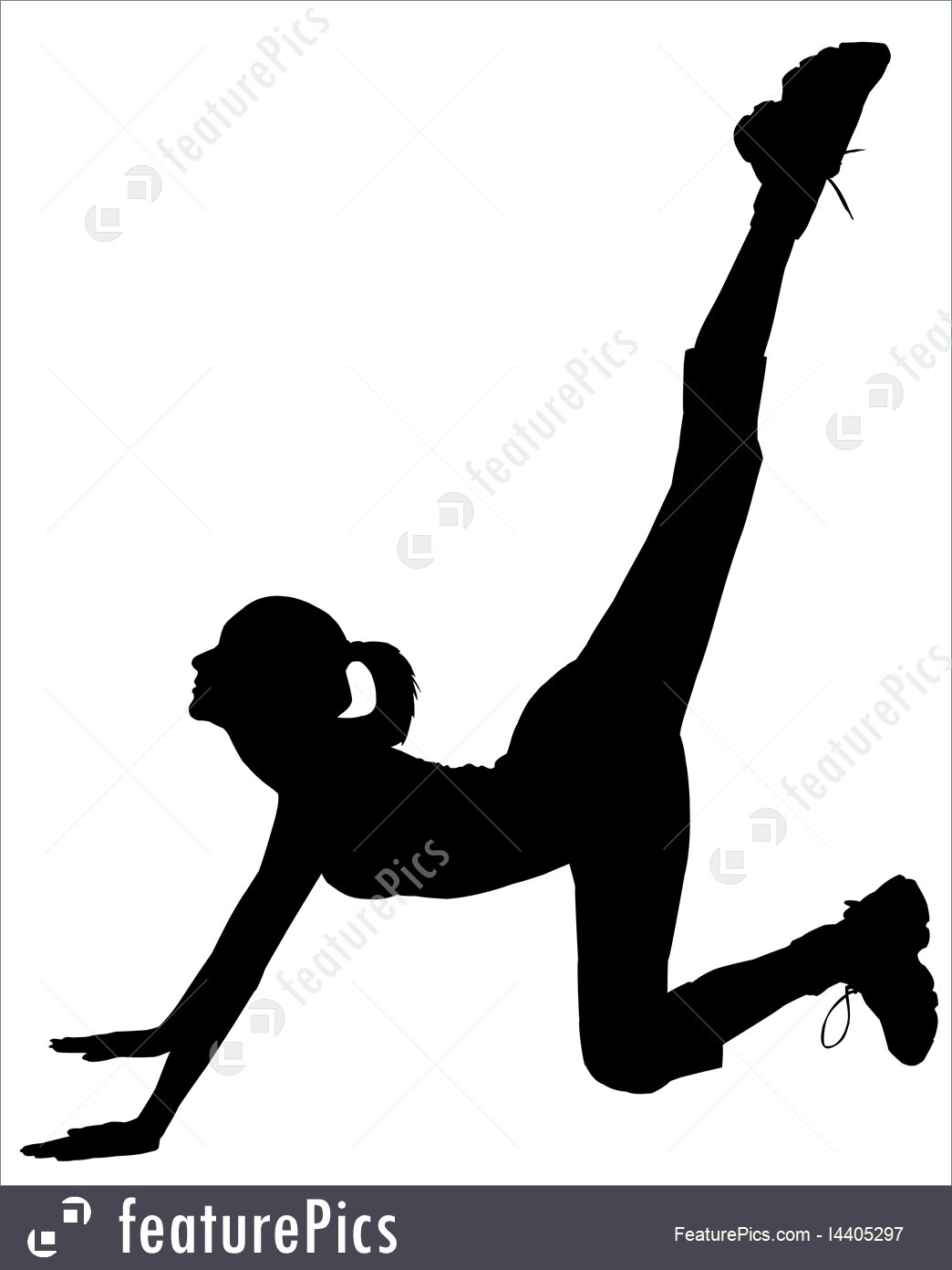 1044x1391 Illustration Of Silhouette Of Fitness Girl