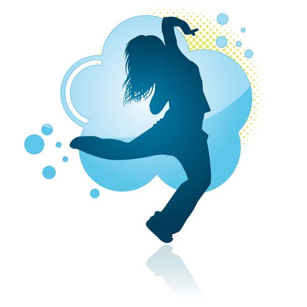 600x600 Fitness Dance Blue Silhouette Vector Material 06