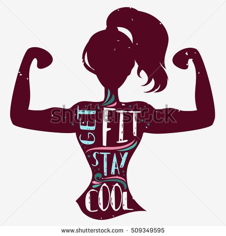 450x470 Get Fit. Stay Cool. Motivational And Inspirational Illustration