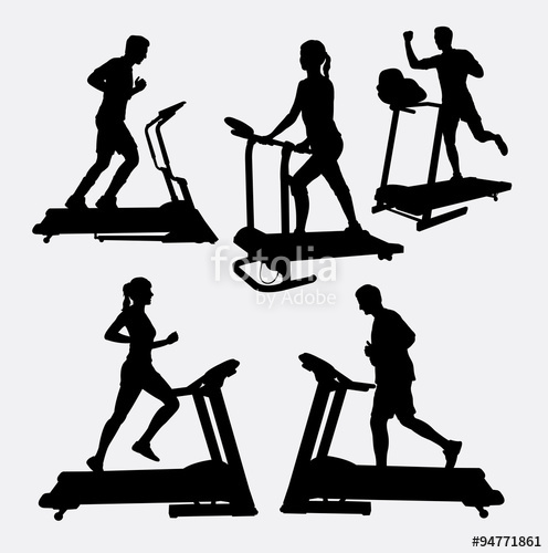 496x500 Treadmills Sport Activity Silhouette. Good Use For Symbol, Web