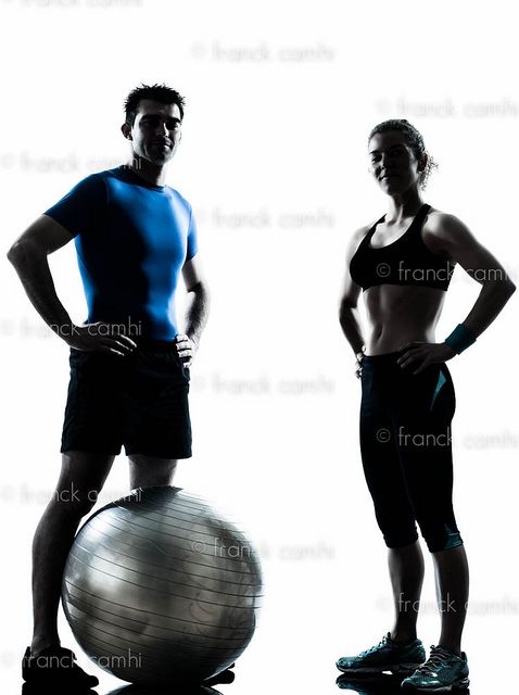 478x640 One Caucasian Couple Man Woman Personal Trainer Coach Exercising