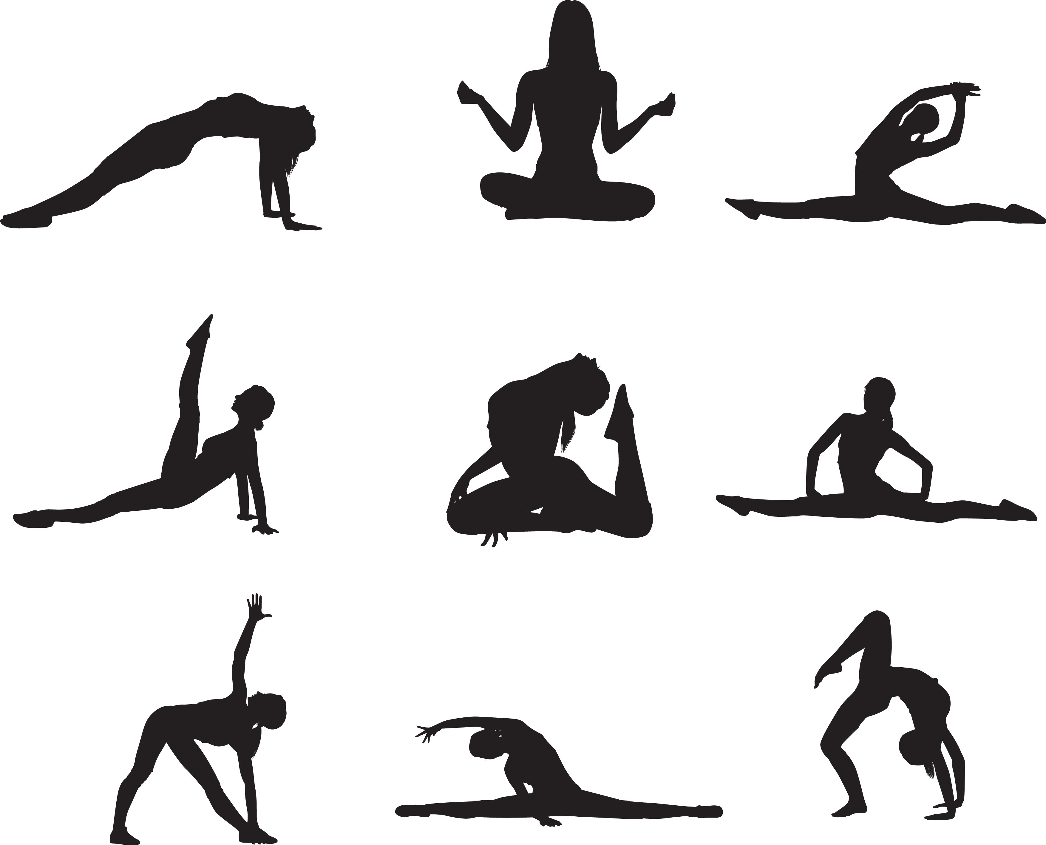 3507x2834 Women Workout Silhouette Vector.material Assets For All