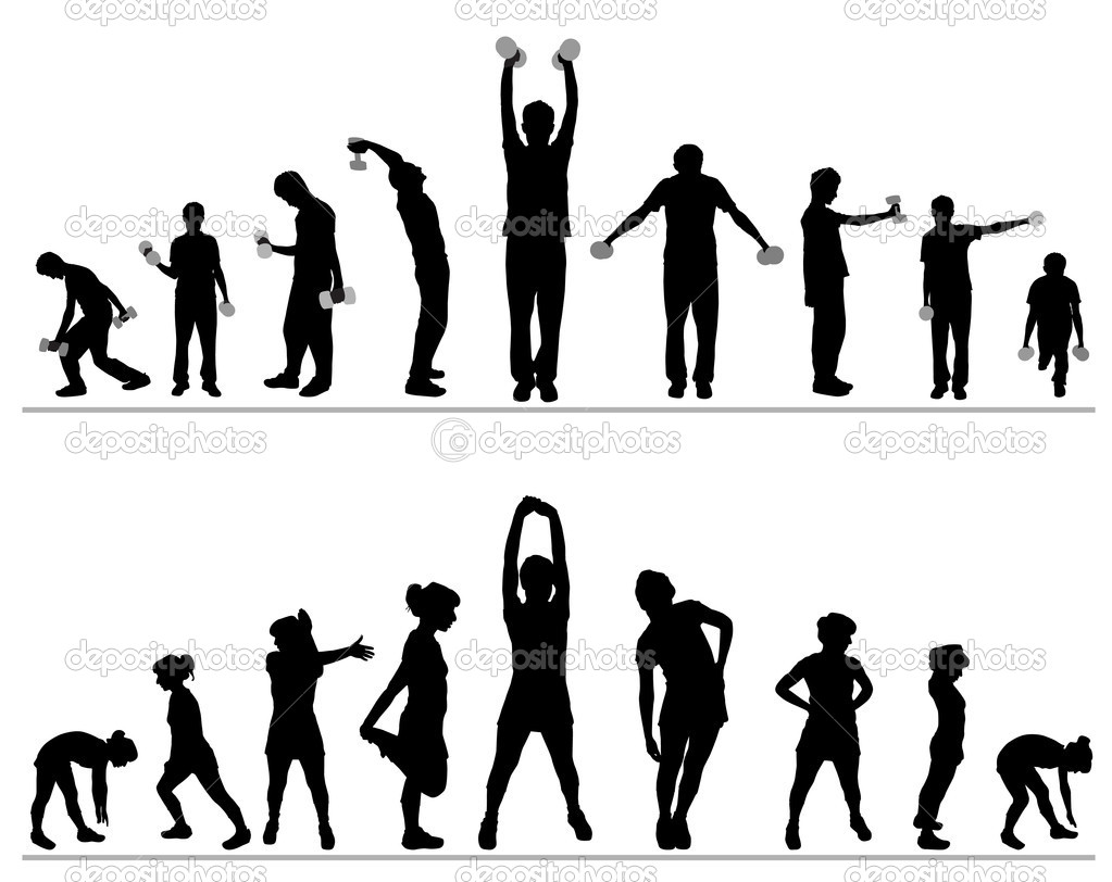 1023x812 Gym Fitness Silhouette Clipart