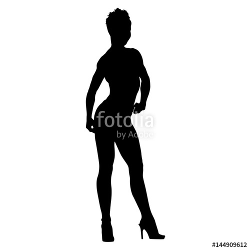 500x500 Posing Fitness Woman. Bodybuilder Girl Standing On High Heels