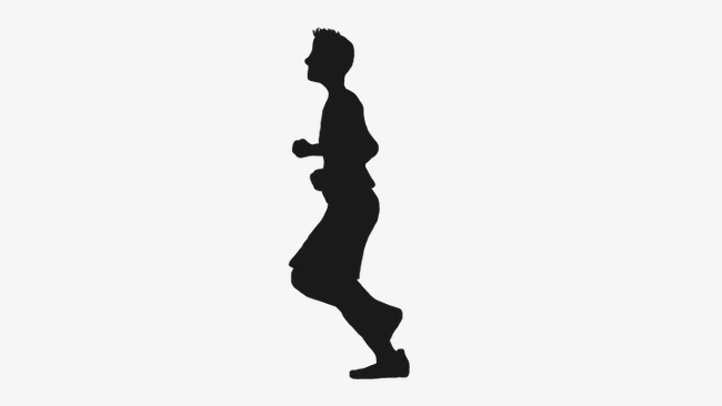 650x366 Running People, Fitness Male Silhouette, Vector Character Png