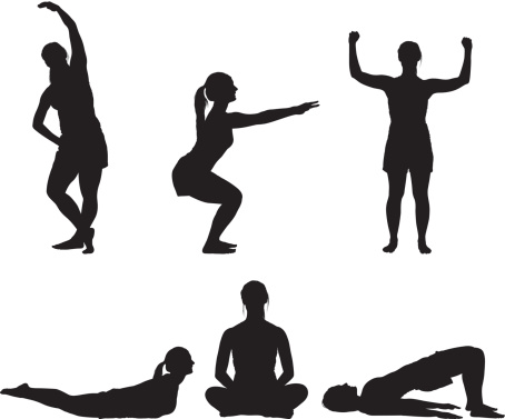 454x377 Silhouette Illustration Of A Woman Figure Doing Physical Fitness