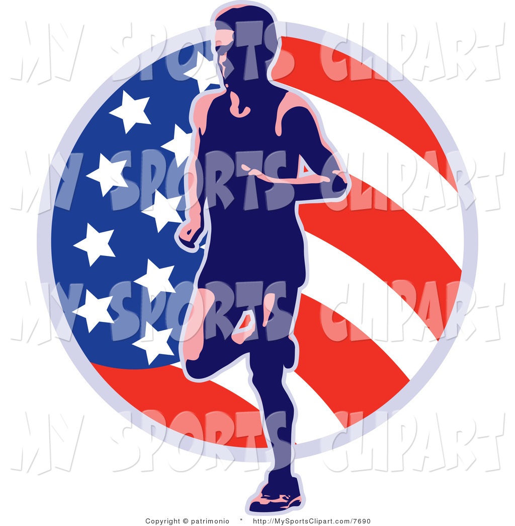 1024x1044 Runner Clipart Sports Clip Art Of A American Runner And Flag By