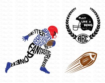 340x270 Football Player Svg Etsy